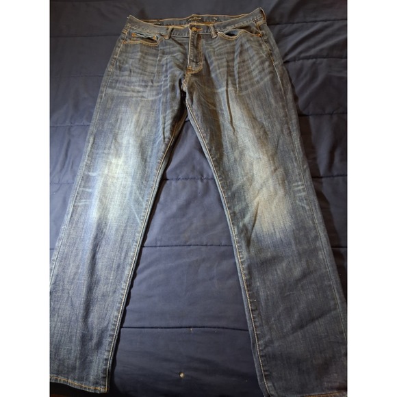 Lucky Brand 410 Athletic Slim Jeans Mens 36x32 Blue Straight Fit Denim Zip - Picture 1 of 7